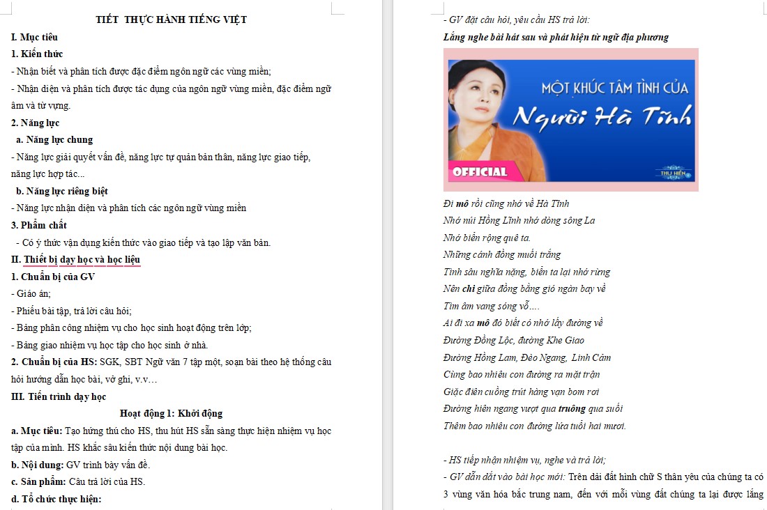 Giáo án Bài Thực hành tiếng Việt trang 26 Ngữ văn 7 Cánh Diều