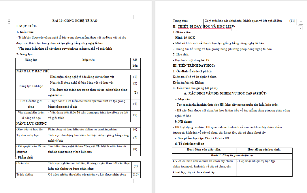 Giáo án PowerPoint Sinh học 10 Bài 19 Kết nối tri thức