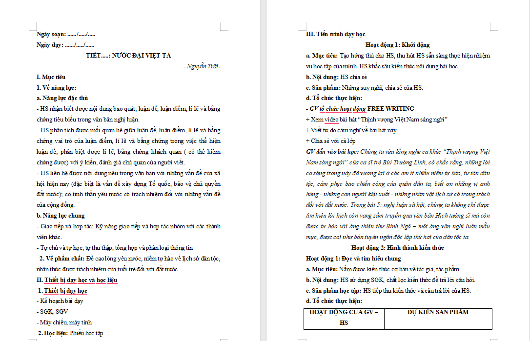 PowerPoint Ngữ văn 8 Bài 5: Nước Đại Việt ta