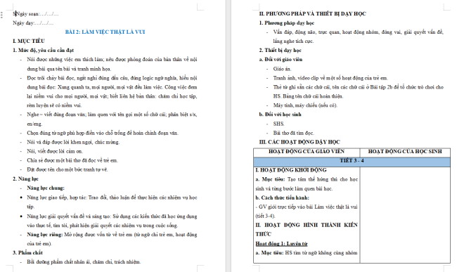 Giáo án Tiếng Việt 2 Bài 2: Nói và đáp lời chúc mừng, lời khen ngợi