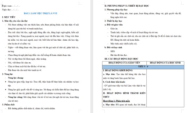 Giáo án Tiếng Việt 2 Bài 2: Nói, viết lời cảm ơn
