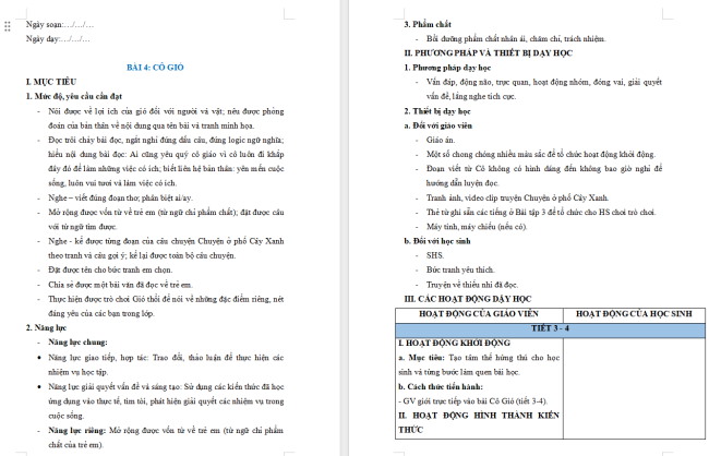 Giáo án Tiếng Việt 2 Bài 4: Nghe - kể Chuyện ở phố Cây Xanh