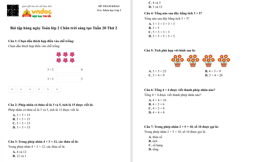bthn toan lop 2 chan troi sang tao tuan 20 thu 2*706464