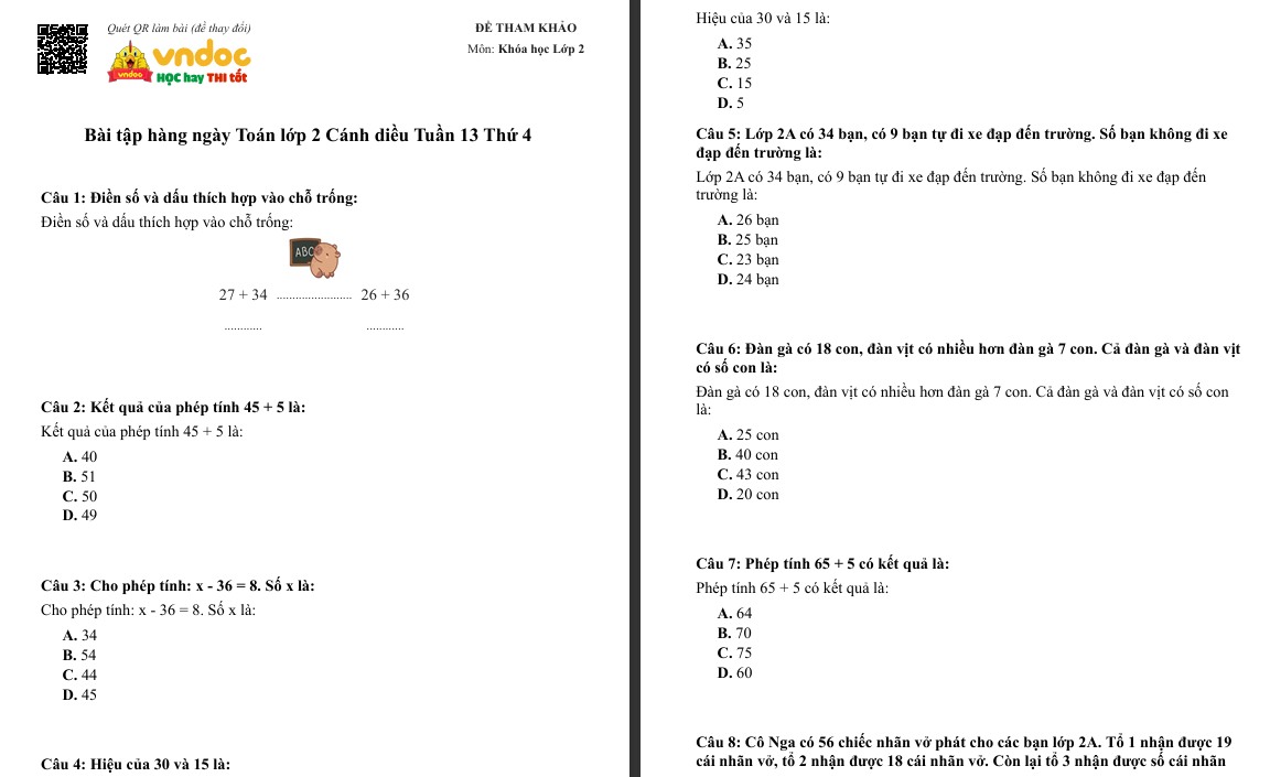 bthn toan lop 2 canh dieu tuan 13 thu 4*706974