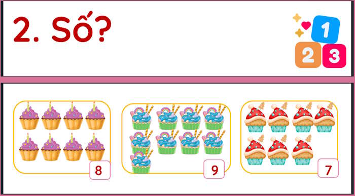 Toán tiền tiểu học 7, 8, 9