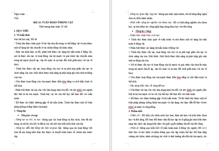 Giáo án PowerPoint Sinh học 11 Bài 10