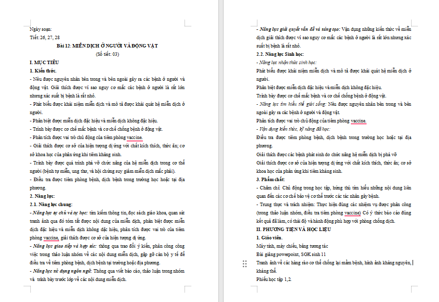 Giáo án PowerPoint Sinh học 11 Bài 12