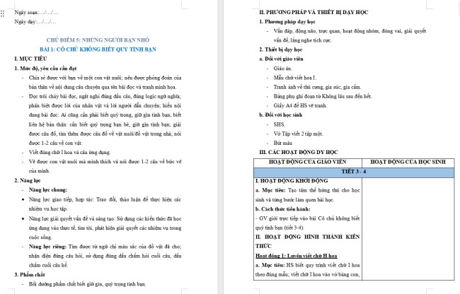 Giáo án Tiếng Việt 2 Bài 1: Từ chỉ đặc điểm. Dấu chấm hỏi