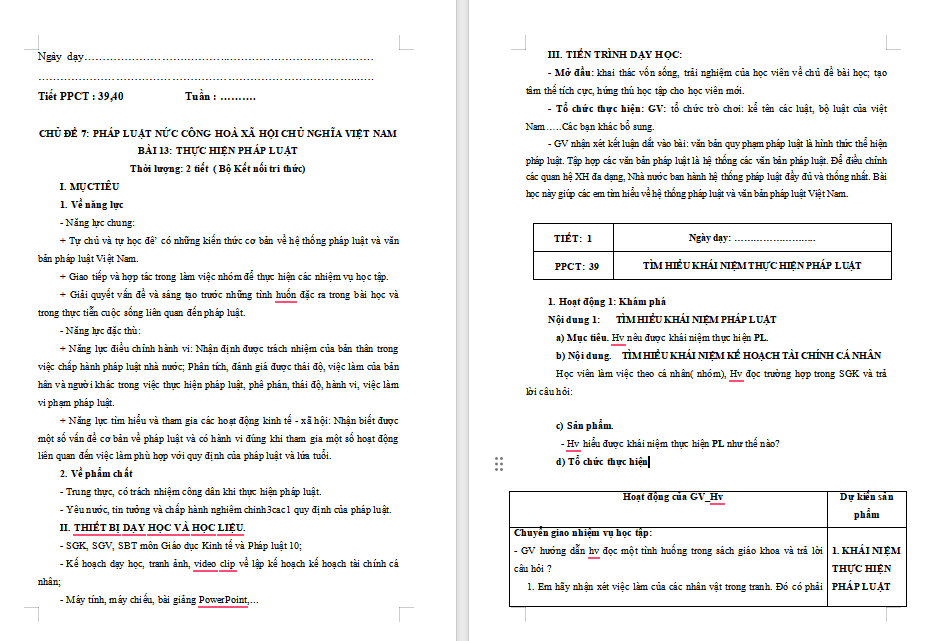 Giáo án PowerPoint GDKT&PL 10 Bài 13