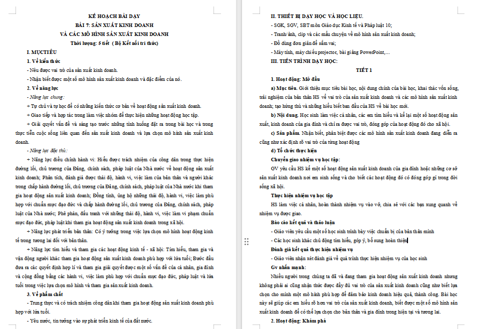 Giáo án PowerPoint GDKT&PL 10 Bài 7