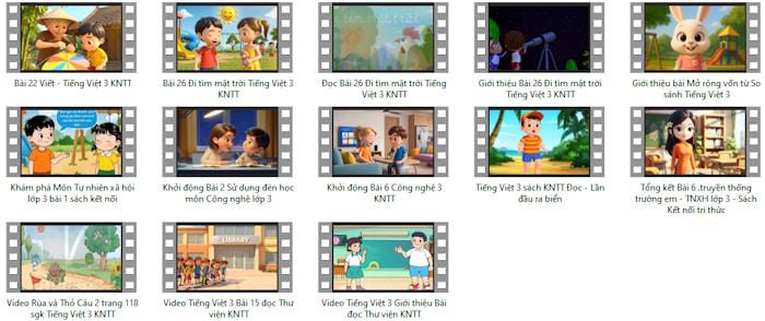 Bộ video AI ứng dụng trong dạy học Lớp 3