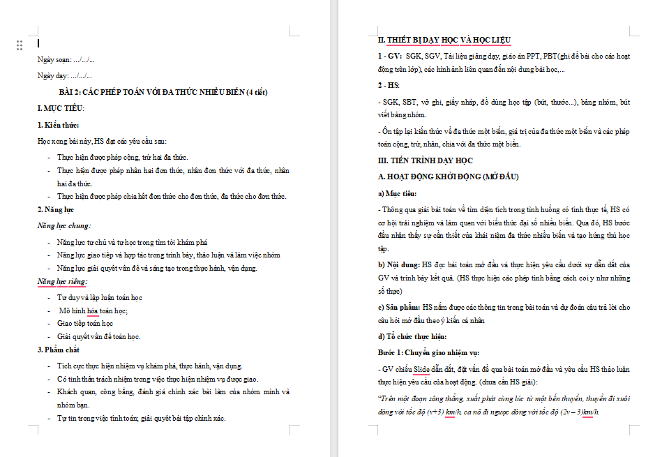 Giáo án PowerPoint Toán 8 Chân trời sáng tạo Bài 2