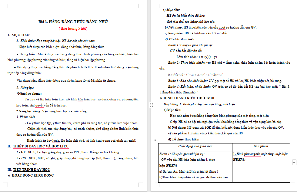 Giáo án PowerPoint Toán 8 Chân trời sáng tạo Bài 3