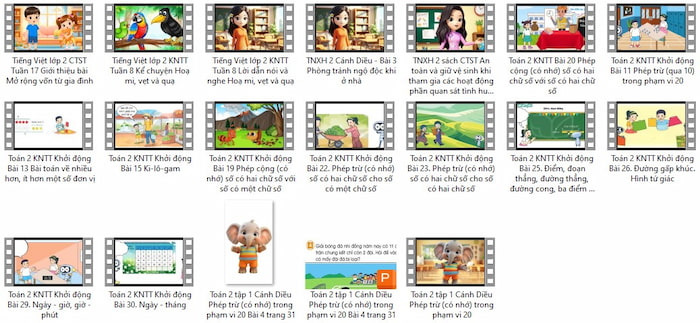 Bộ video AI ứng dụng trong dạy học Lớp 2