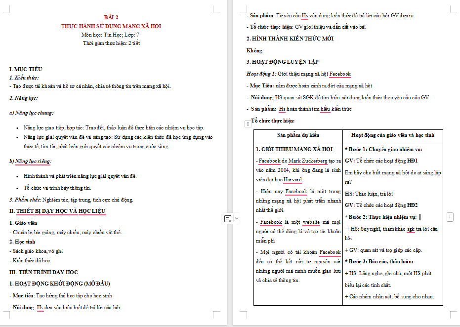 Giáo án PowerPoint Tin học 7 Bài 2