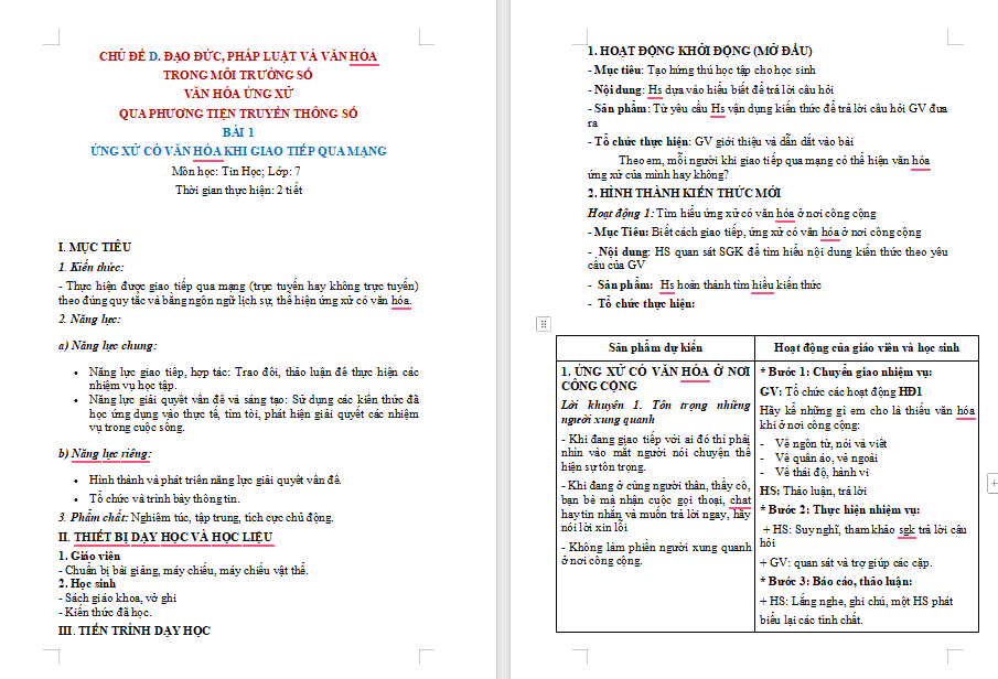 Giáo án PowerPoint Tin học 7 Bài 1