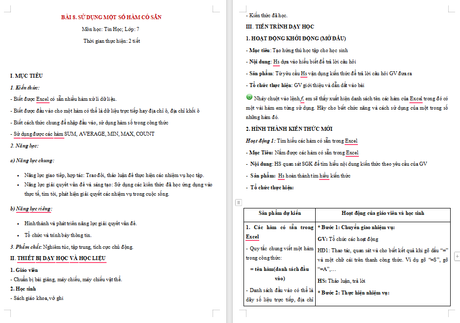Giáo án PowerPoint Tin học 7 Bài 8