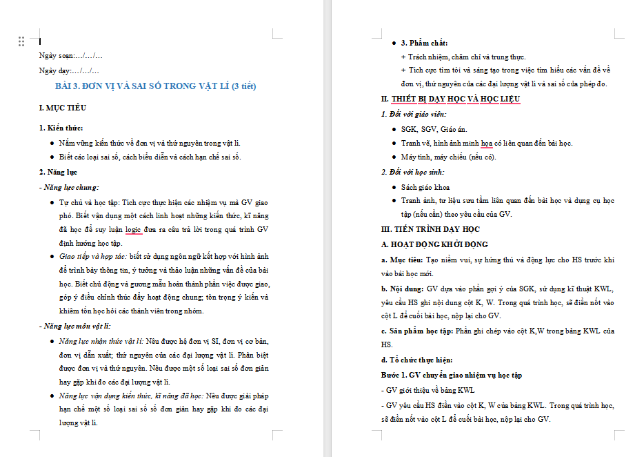 Giáo án PowerPoint Vật lí 10 Bài 3