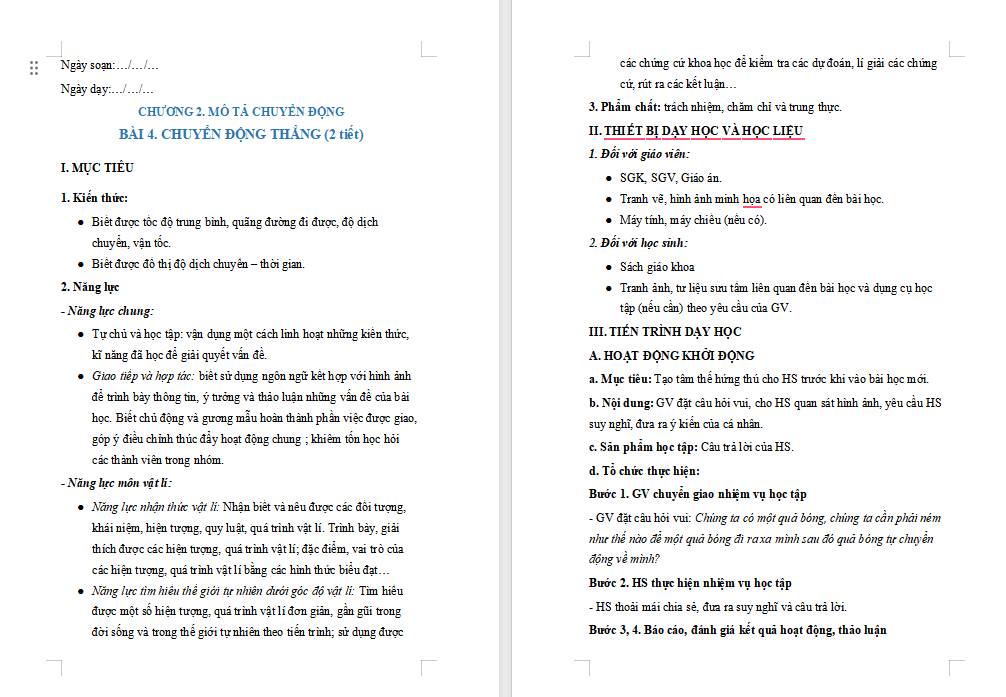 Giáo án PowerPoint Vật lí 10 Bài 4