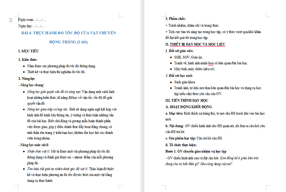 Giáo án PowerPoint Vật lí 10 Bài 6