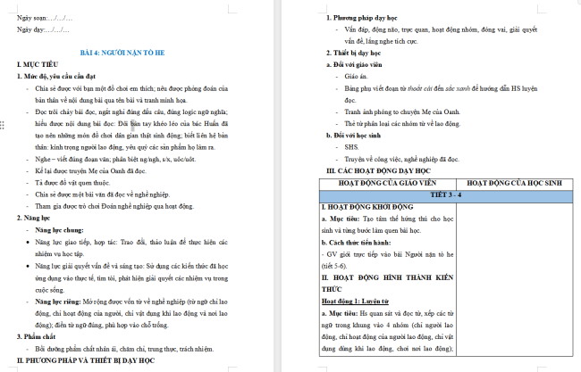 Giáo án Tiếng Việt 2 Bài 4: Mở rộng vốn từ Nghề nghiệp (tiếp theo)