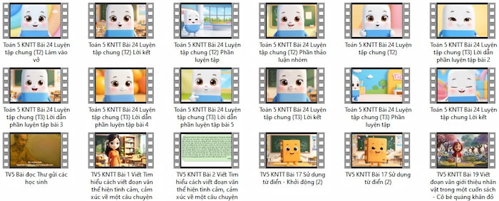 Bộ video AI ứng dụng trong dạy học Lớp 5