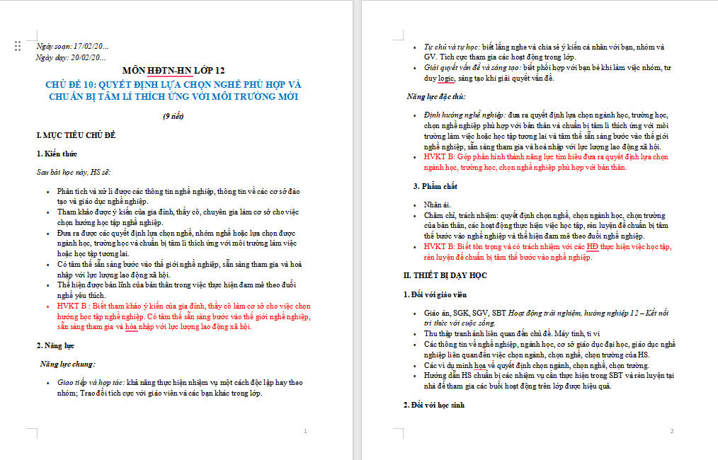 Giáo án PowerPoint Hoạt động trải nghiệm 12 Chủ đề 10