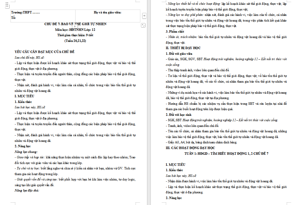 Giáo án PowerPoint Hoạt động trải nghiệm 12 Chủ đề 7