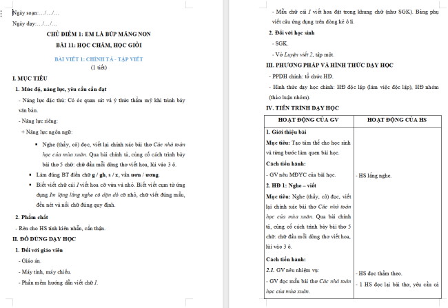 Giáo án Tiếng Việt 2 Bài 11: Nghe - viết Các nhà toán học của mùa xuân, Chữ hoa I