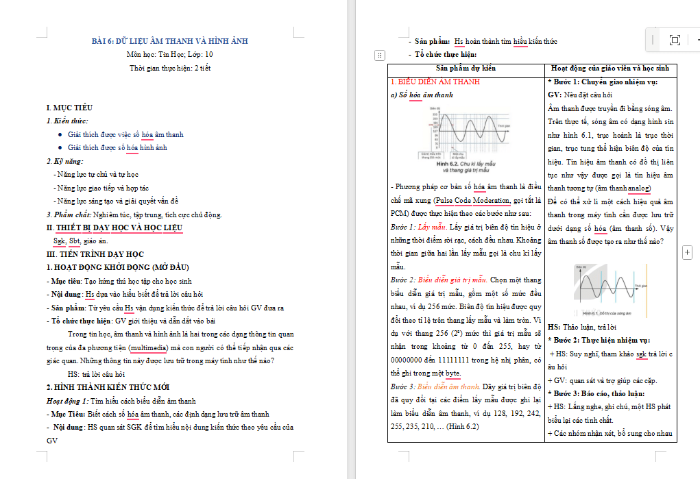 Giáo án PowerPoint Tin học 10 Bài 6