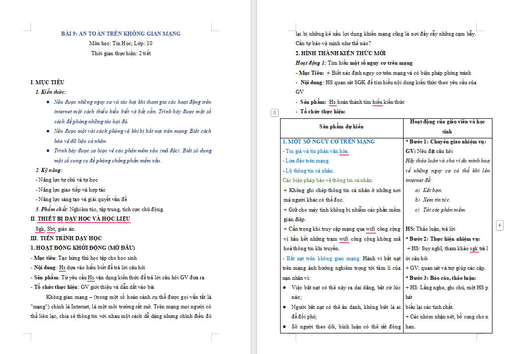 Giáo án PowerPoint Tin học 10 Bài 9