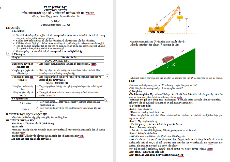 Tích vô hướng của hai vectơ