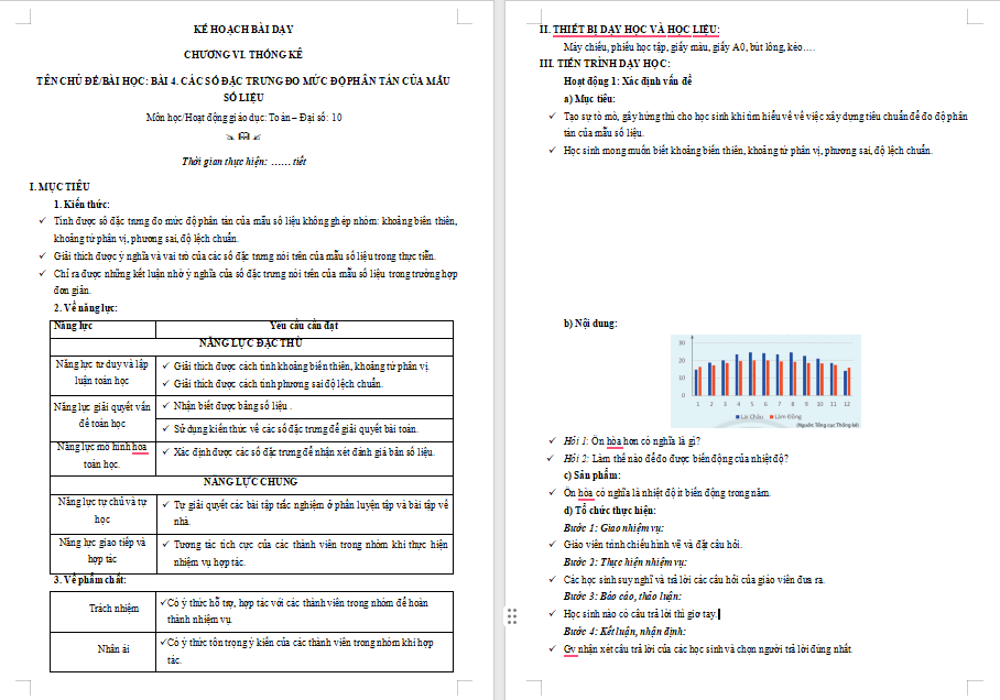 Các số đặc trưng đo mức độ phân tán của mẫu số liệu