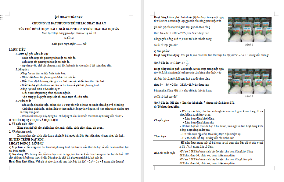 Giải bất phương trình bậc hai một ẩn