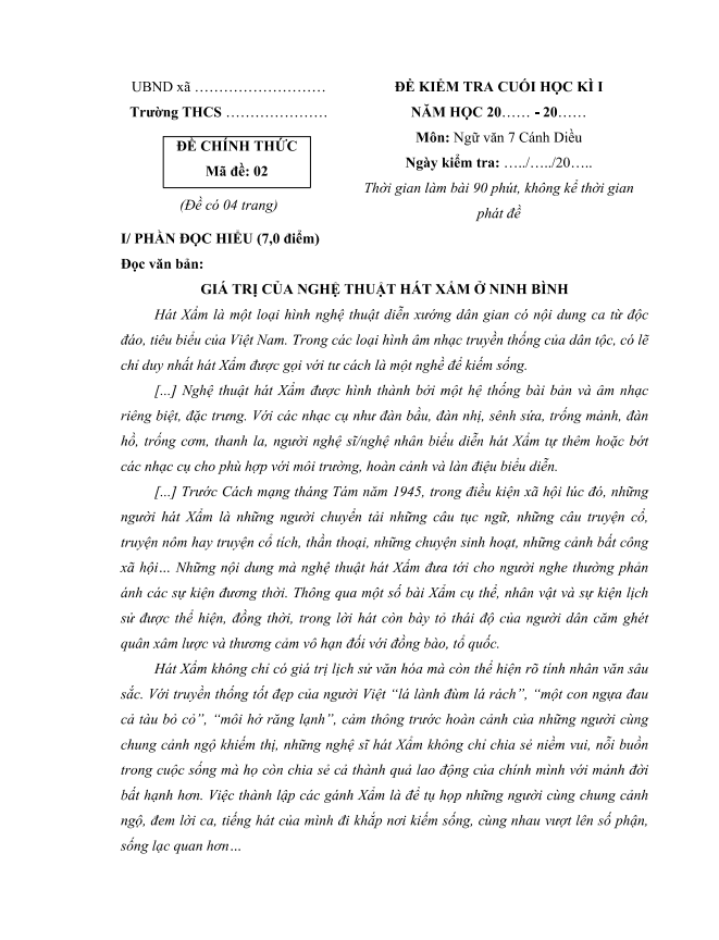 bo de thi hoc ki 1 mon ngu van 7 canh dieu so 2 h1*711666