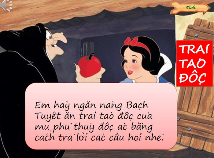 PowerPoint Trò chơi Bạch tuyết và trái táo độc