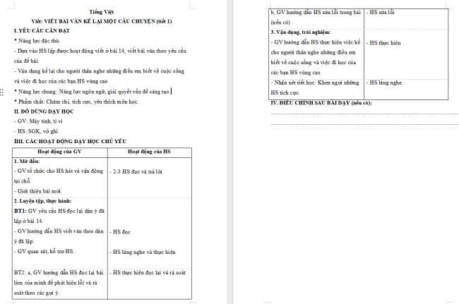 Giáo án Tiếng Việt 4 Bài 15: Viết bài văn kể lại một câu chuyện