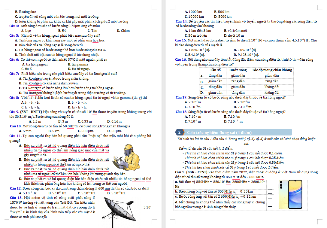 Các dạng bài tập về Sóng điện từ