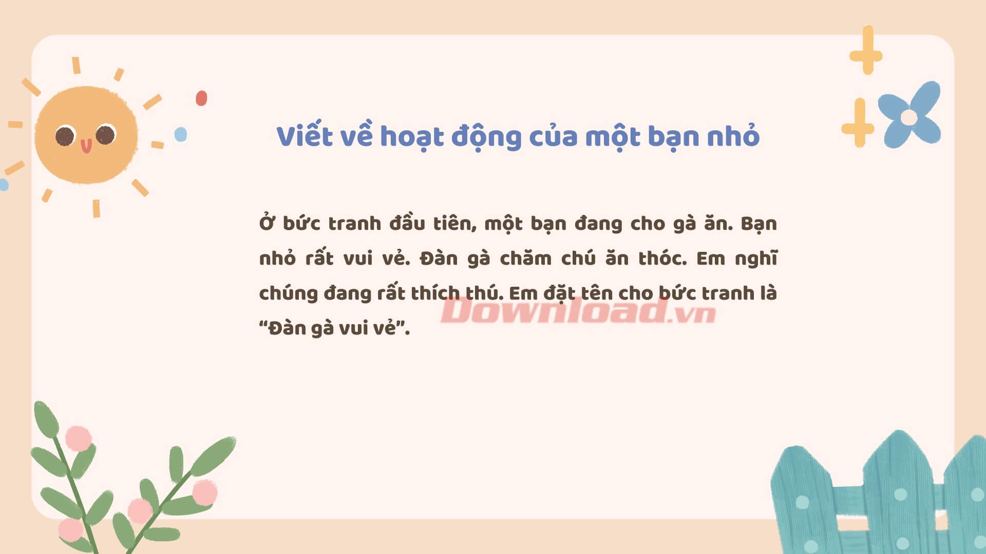 Viết về hoạt động của một bạn nhỏ