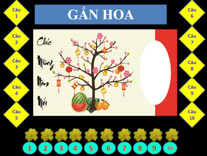 PowerPoint Gắn hoa mai