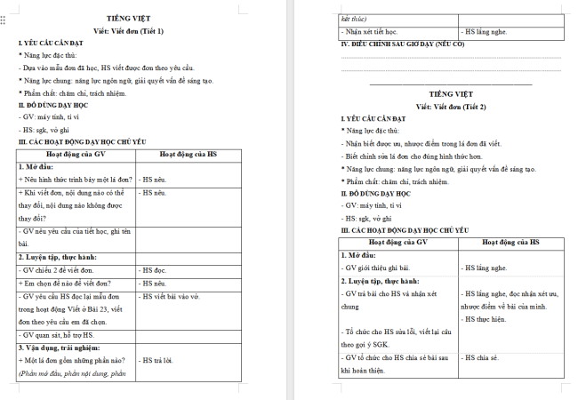 Giáo án Tiếng Việt 4 Bài 24: Viết đơn