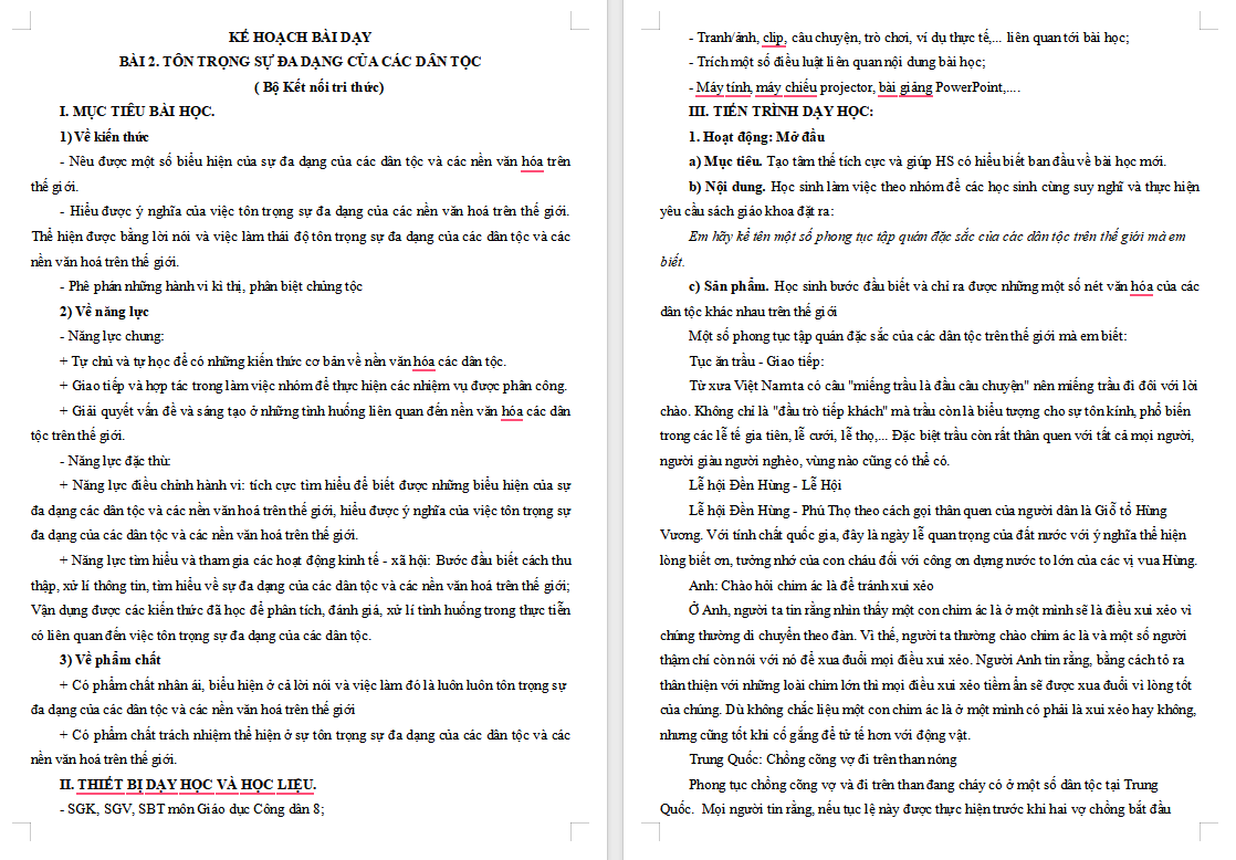 Tôn trọng sự đa dạng của các dân tộc