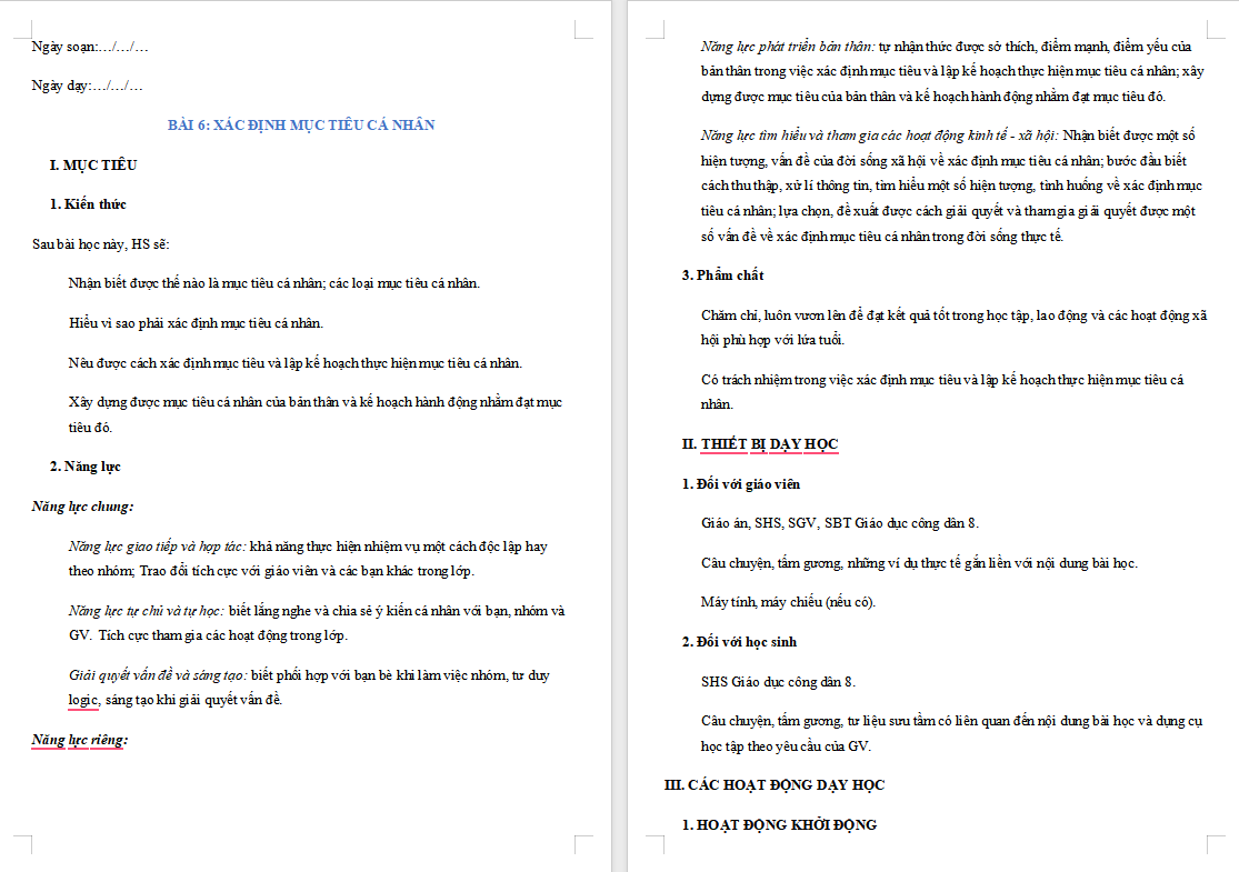 Xác định mục tiêu cá nhân