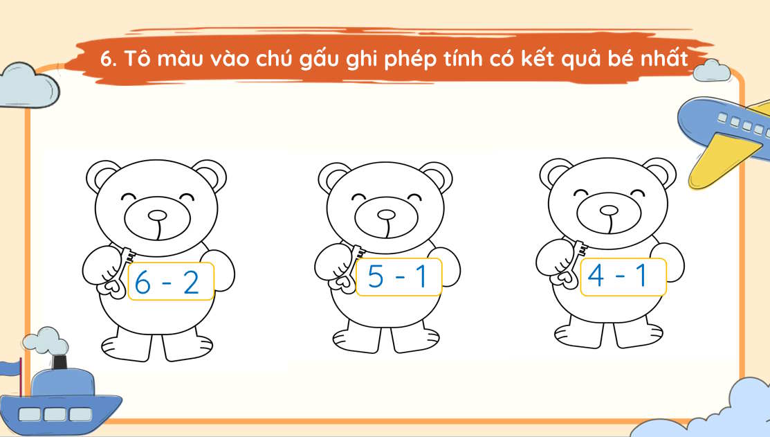 Phép trừ trong phạm vi 6 phần 2