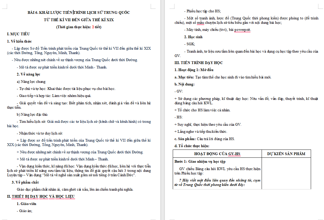 Khái lược tiến trình lịch sử Trung Quốc từ thế kỉ VII đến giữa thế kỉ XIX