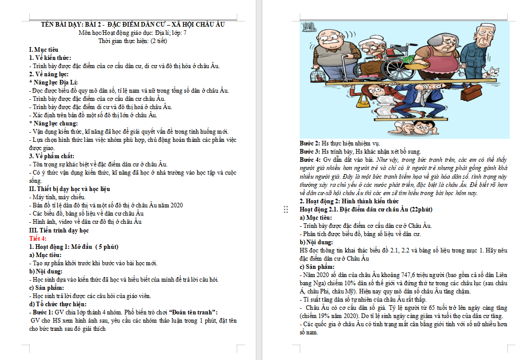 PowerPoint Địa lí 7 Bài 2: Đặc điểm dân cư xã hội châu Âu