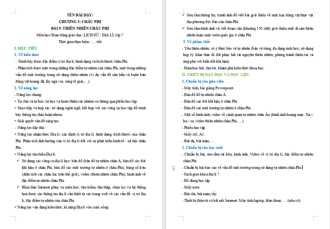 PowerPoint Địa lí 7 Bài 9: Thiên nhiên châu Phi