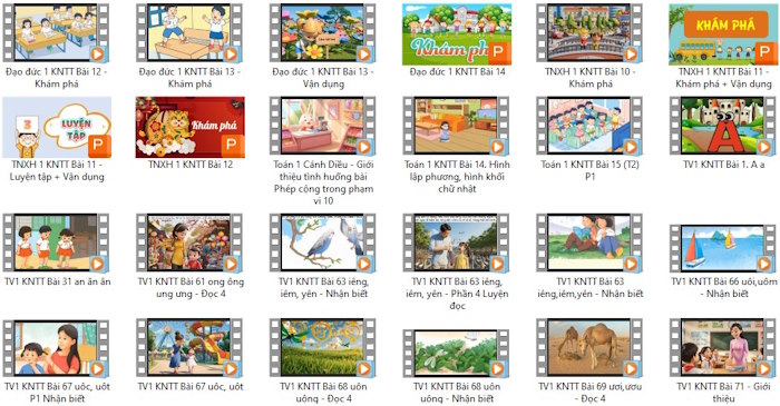 Bộ video AI ứng dụng trong dạy học Lớp 1
