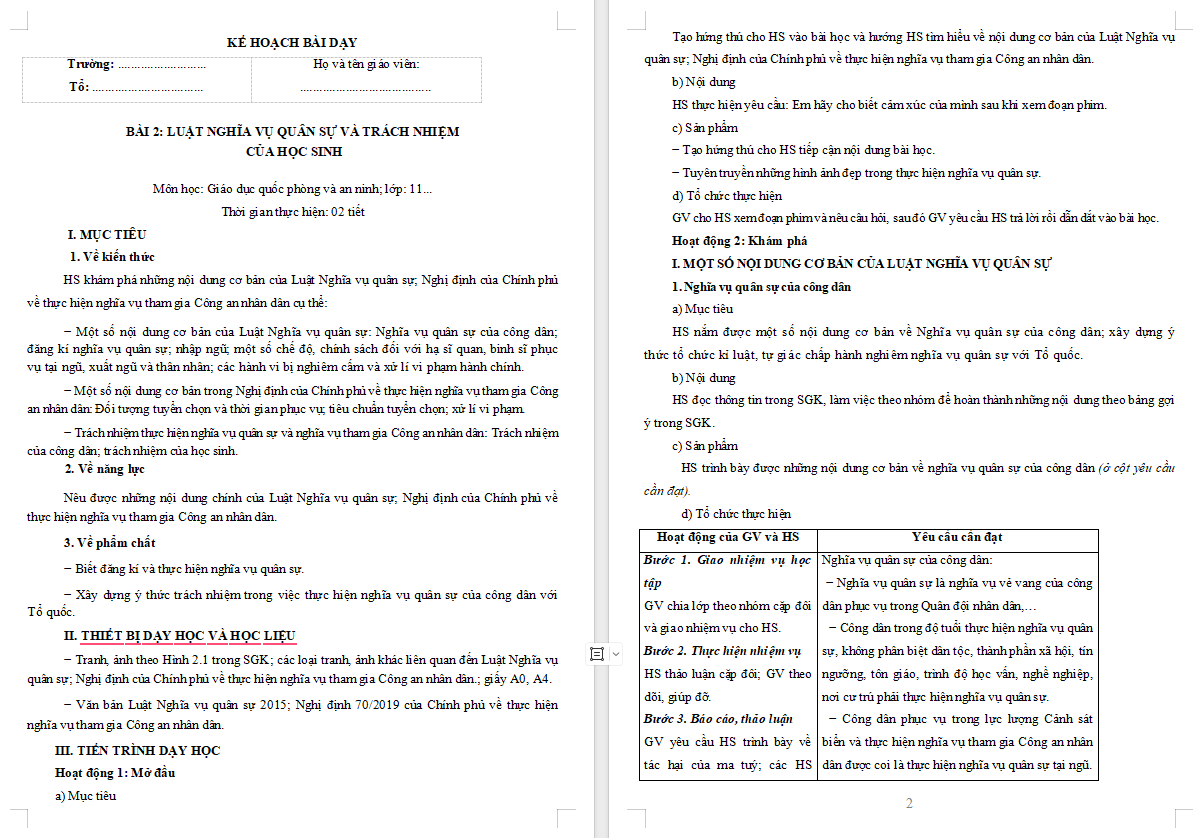  Luật nghĩa vụ quân sự và trách nhiệm của học sinh