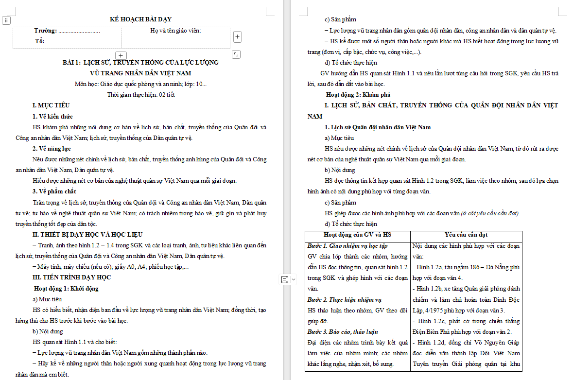 PowerPoint Giáo dục Quốc phòng và An ninh 10 Bài 1